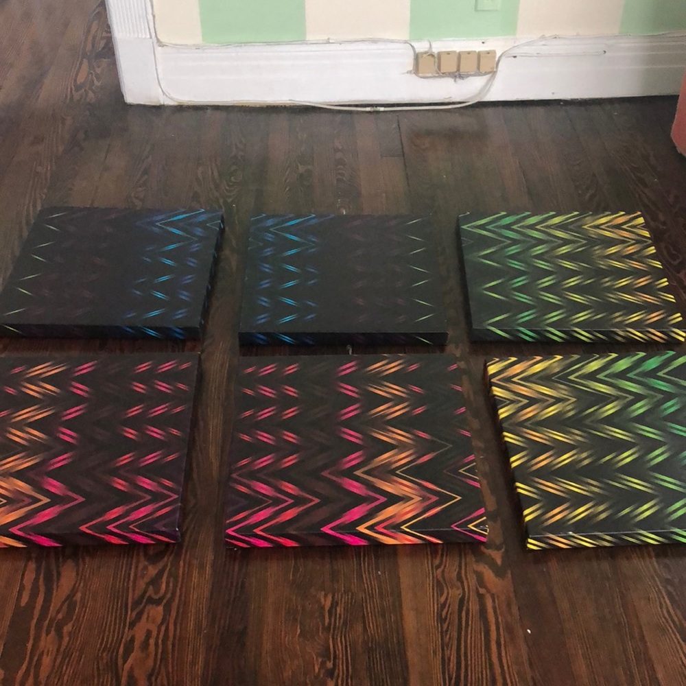 Set of 6 mission style art work
